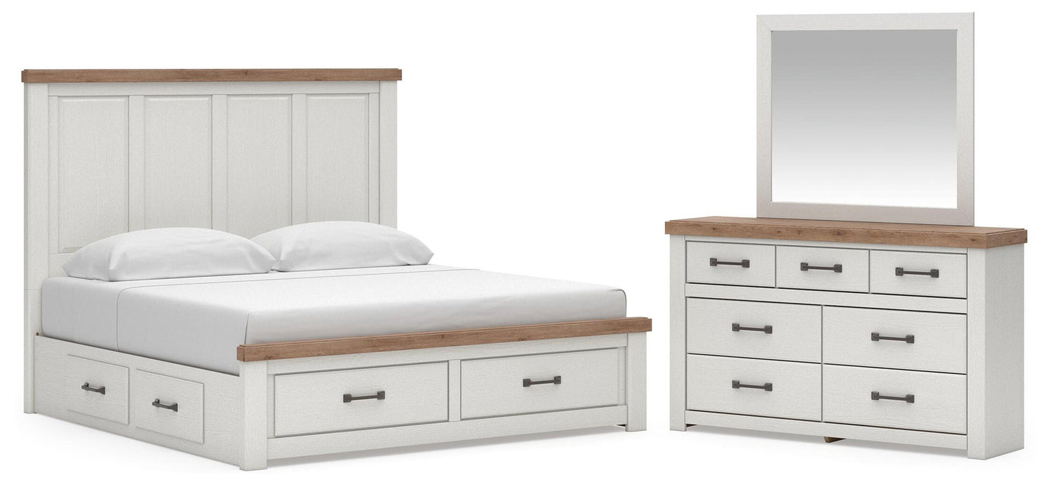 Savonport King Panel Storage Bed, Dresser and Mirror