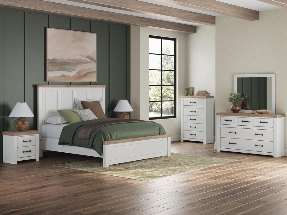 Savonport King Panel Bed, Dresser, Mirror, Chest and Nightstand