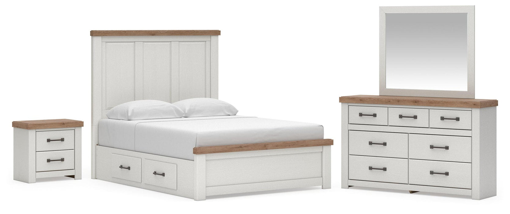 Savonport Queen Panel Bed with Storage. Dresser, Mirror and Nightstand