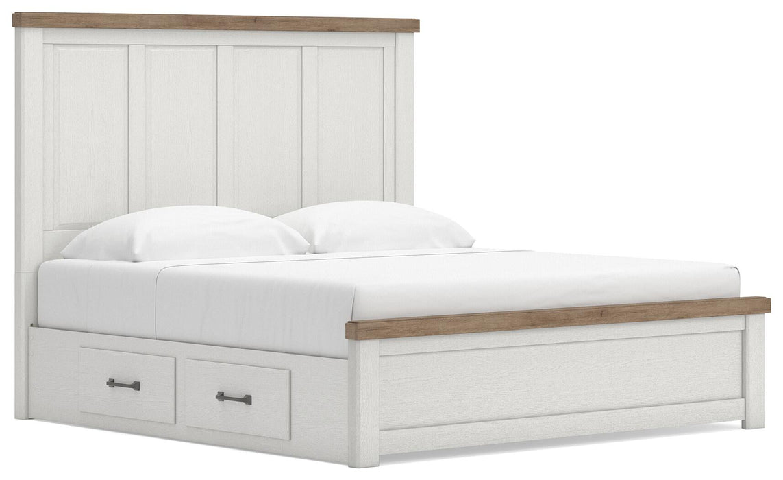 Savonport King Panel Bed with Storage, Dresser and Mirror
