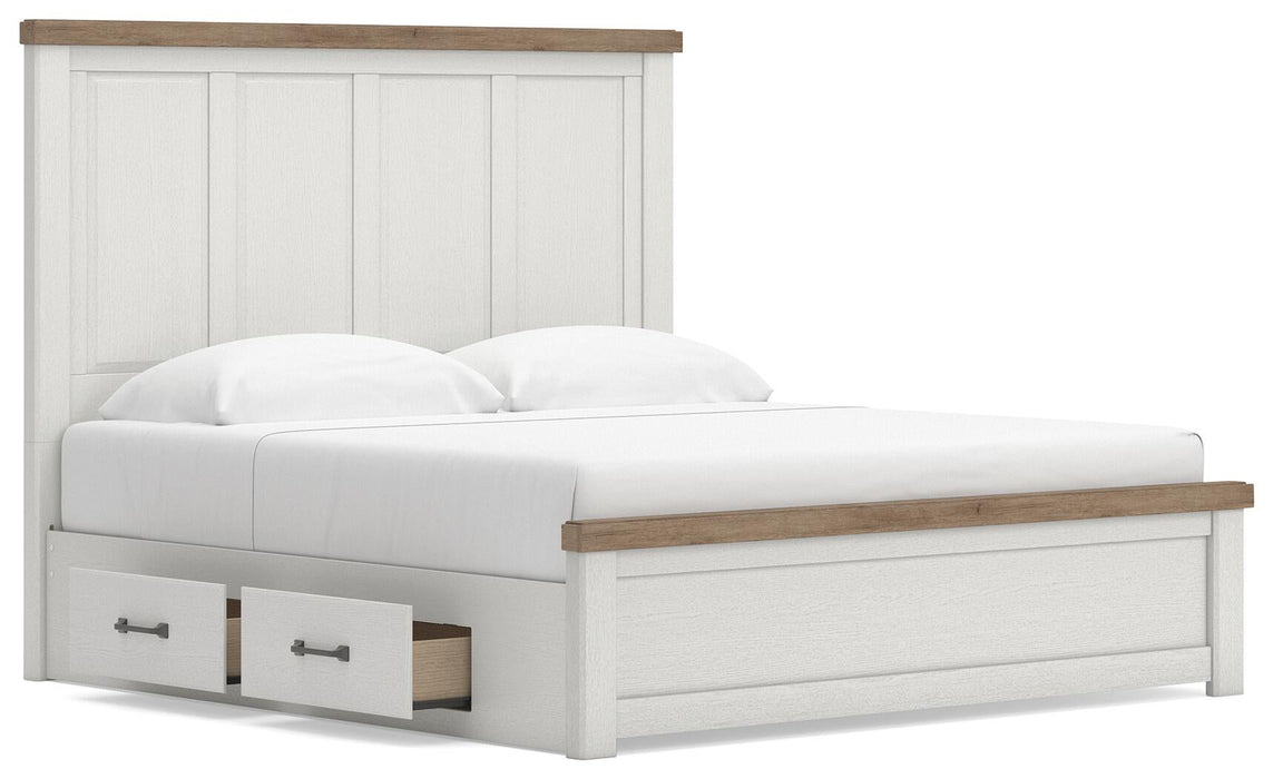 Savonport King Panel Bed with Storage, Dresser, Mirror, Chest and Nightstand