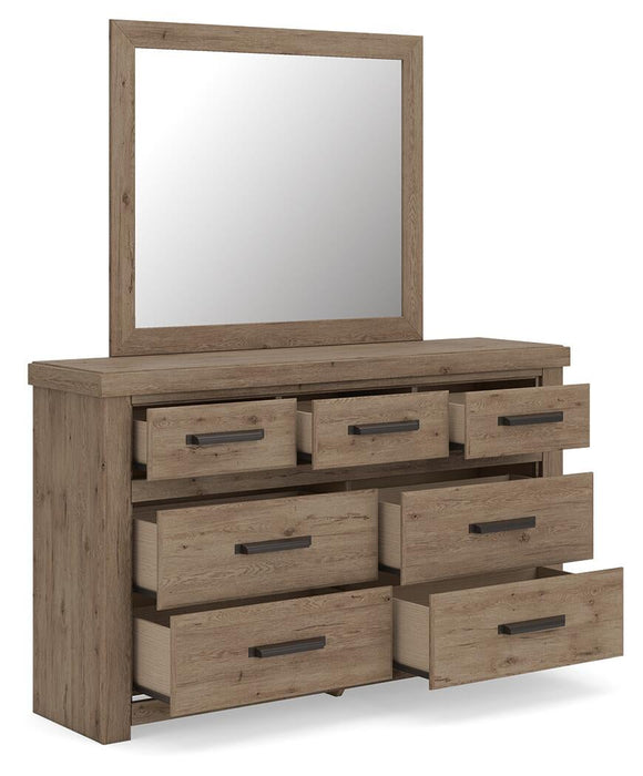 Garistyn Queen Panel Storage Bed, Dresser, Mirror, Chest and Nightstand
