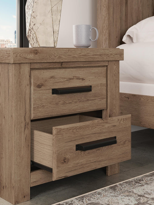Garistyn Queen Panel Storage Bed. Dresser, Mirror and Nightstand