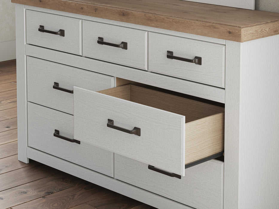 Savonport King Panel Storage Bed, Dresser and Mirror