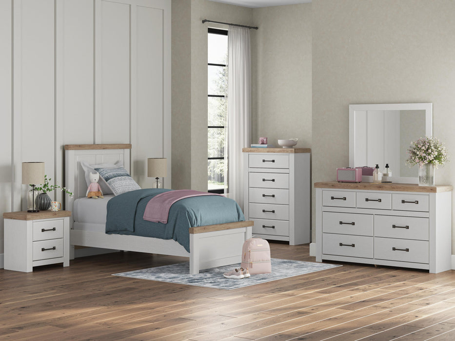 Savonport Twin Panel Bed, Dresser, Mirror, Chest and Nightstand