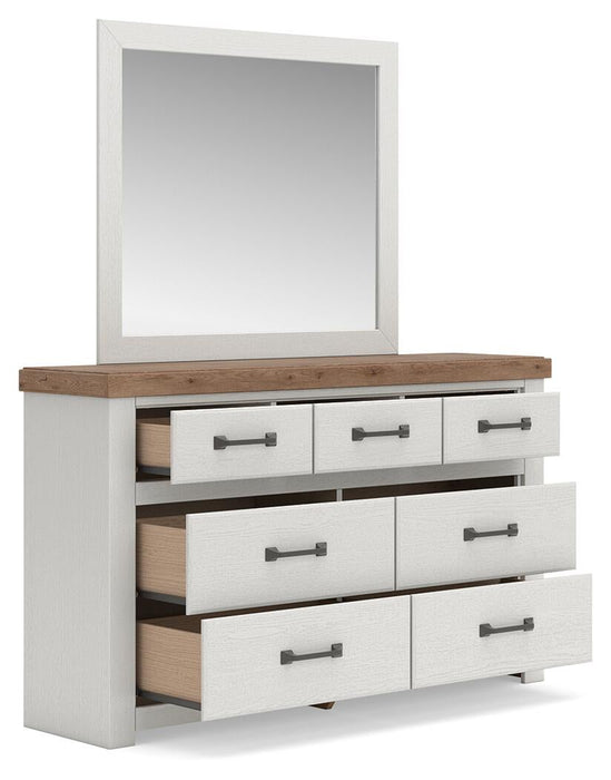 Savonport Twin Panel Bed. Dresser, Mirror and Nightstand