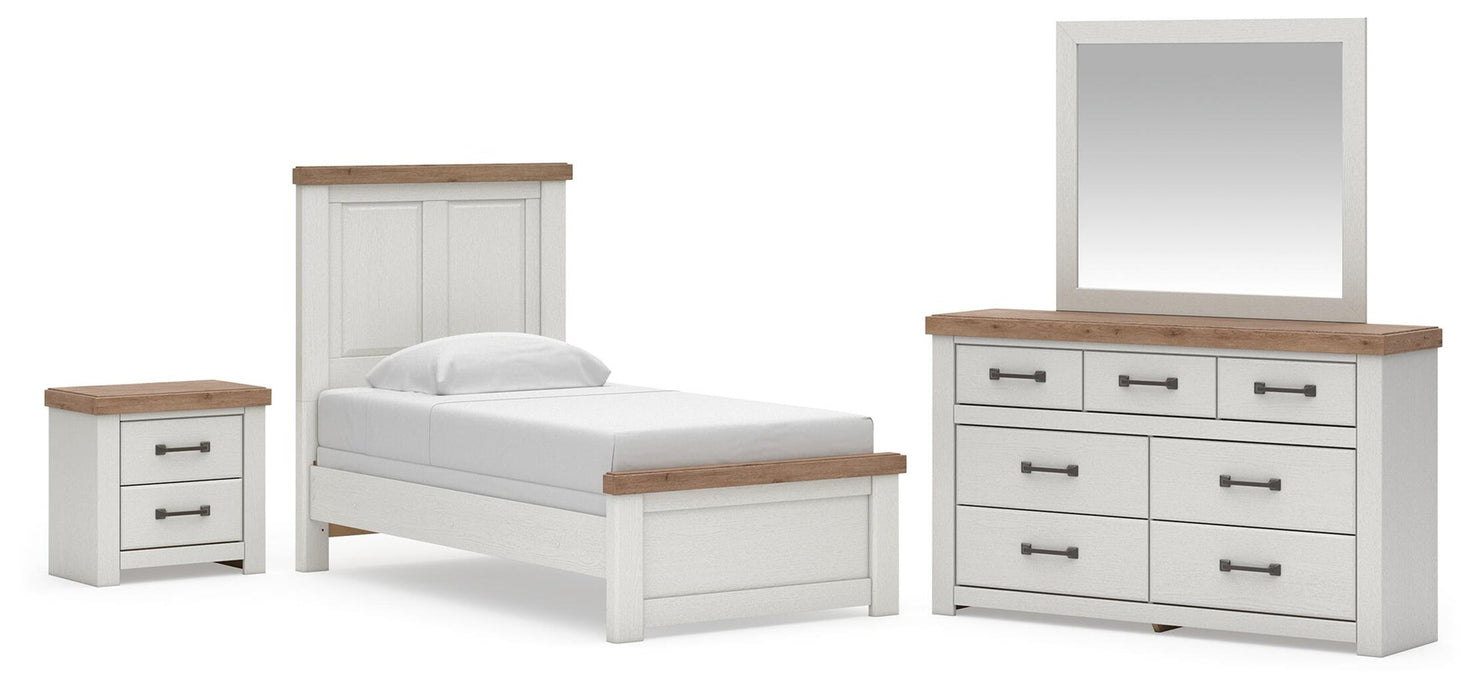 Savonport Twin Panel Bed. Dresser, Mirror and Nightstand