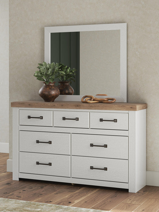 Savonport King Panel Bed with Storage, Dresser, Mirror, Chest and Nightstand