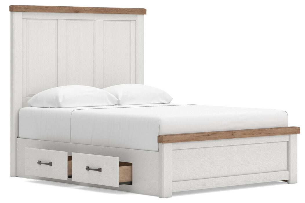 Savonport Queen Panel Bed with Storage, Dresser and Mirror