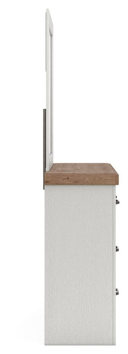 Savonport Twin Panel Storage Bed, Dresser and Mirror