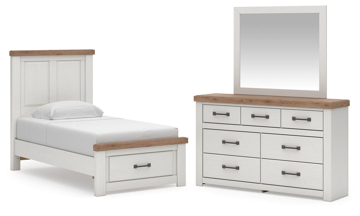 Savonport Twin Panel Storage Bed, Dresser and Mirror