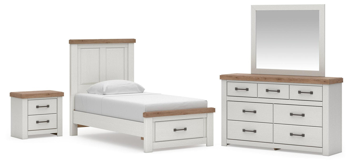 Savonport Twin Panel Storage Bed. Dresser, Mirror and Nightstand
