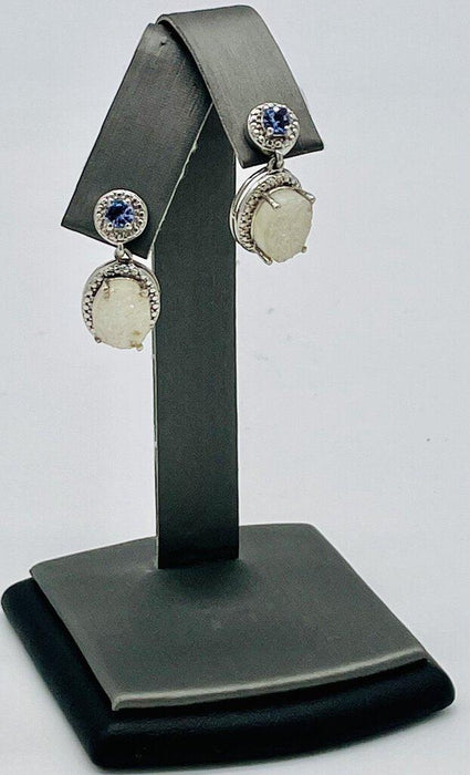 Ss Druzy &iolite Dangles