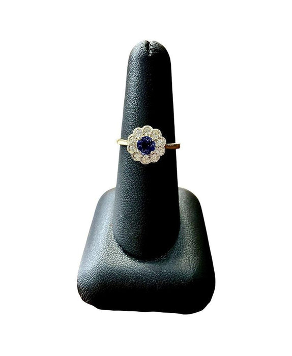 14kt Yg 5/8ct Sapp 1/3hal