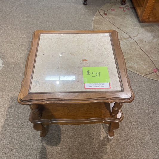 Small Two-Tier Stonetop End Table