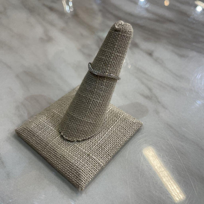 14KT WG 1/5TW DIAMOND WAVE STACK RING SZ 5.5