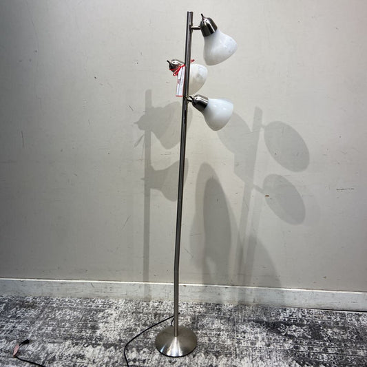 Silver & White Bulb Floor Lamp (AS)