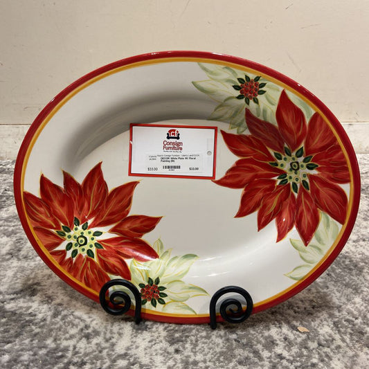 White Plate W/ Floral Painting (BI)