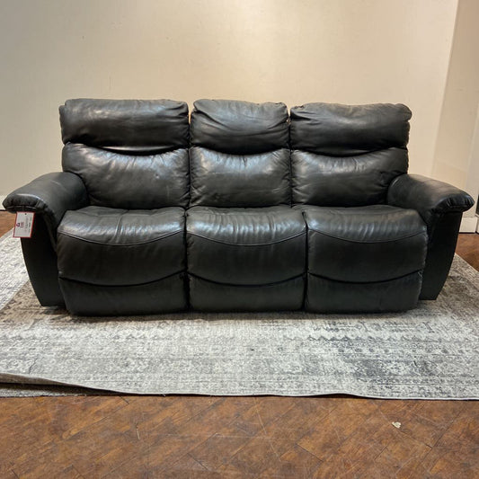 Grey Leather Recliner Sofa