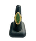 10/14kt YG OVAL JADE NUGGET STYLE RING SZ 7
