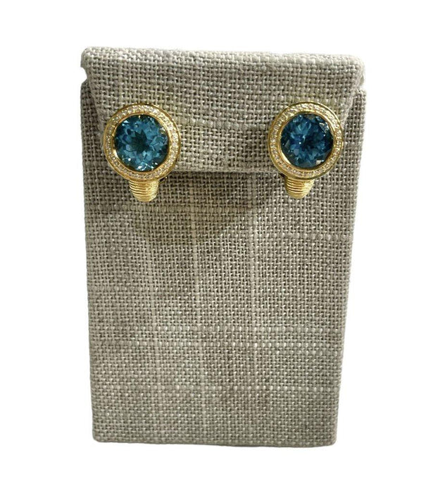 18KT YG DANGLE LAPIS W/PAPERS