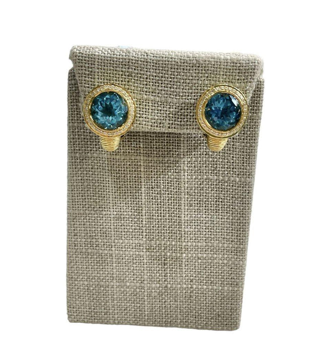 18KT YG DANGLE LAPIS W/PAPERS