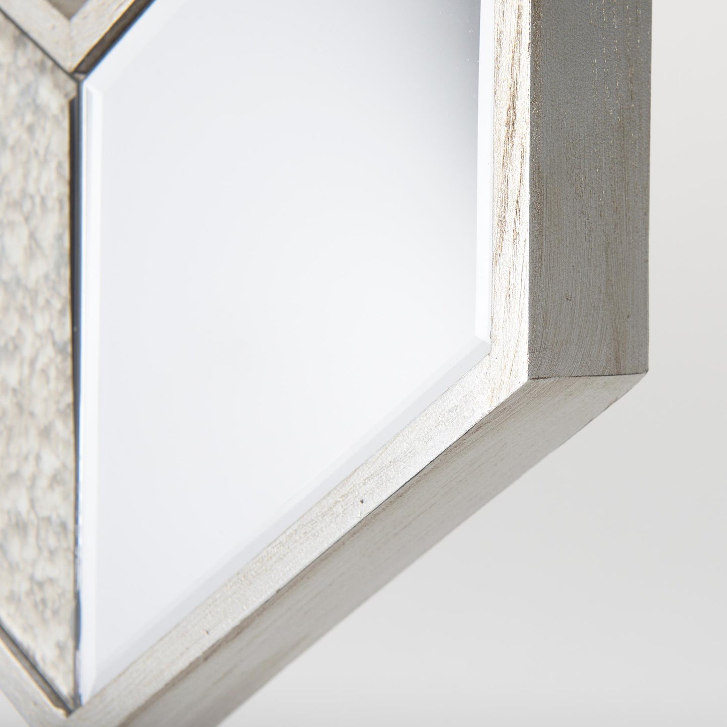 Cheveronna 36x12 Silver W/Antiquing Wood Frame Mirror