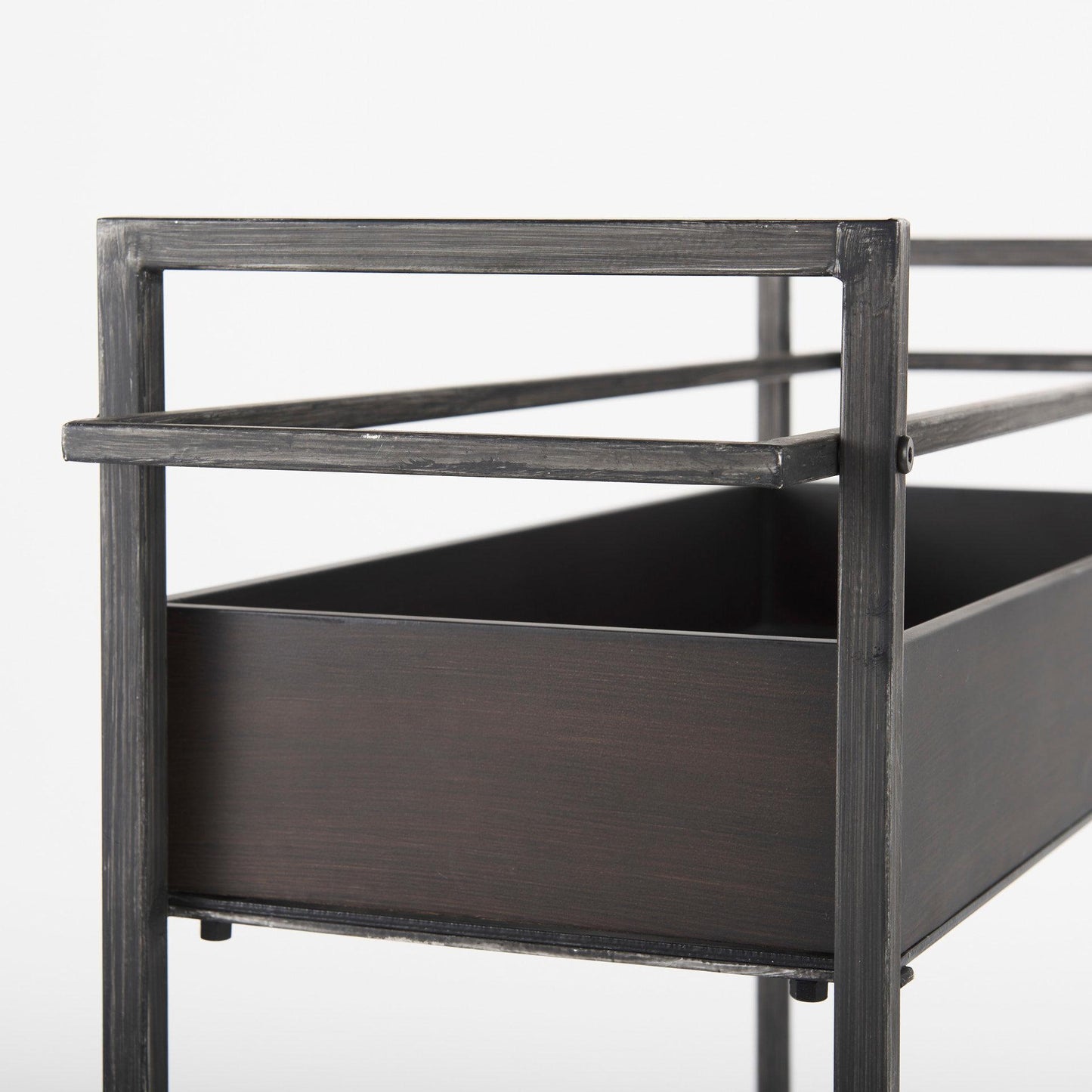 Masataka Metal Frame Two-Tier with Metal Shelves Rectangular Bar Cart