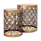 Rudebekia (Set of 2) 16L x 16W Gold Round Metal Accent Tables