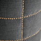Beacon 20.5"H Gray Fabric w/ Metal Tacks Round Ottoman