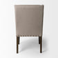 Kensington I Cream Fabric and Solid Wood Dining Chair