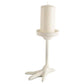 Daffy I Short White Cast Iron Chicken Foot Table Candle Holder