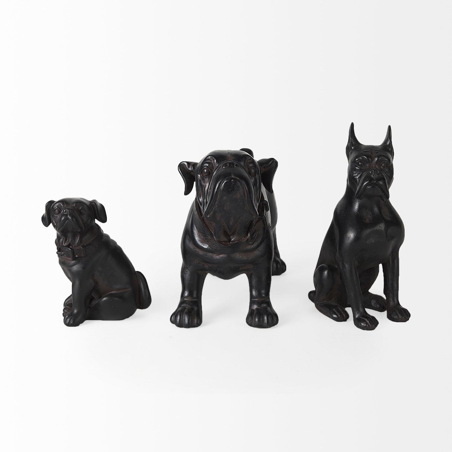 Cadence 4L x 5W Black Resin Pug Dog