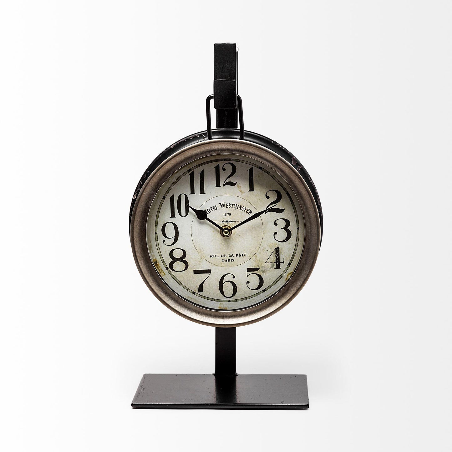 Taxz Metallic Brown Metal Hanging Table Clock