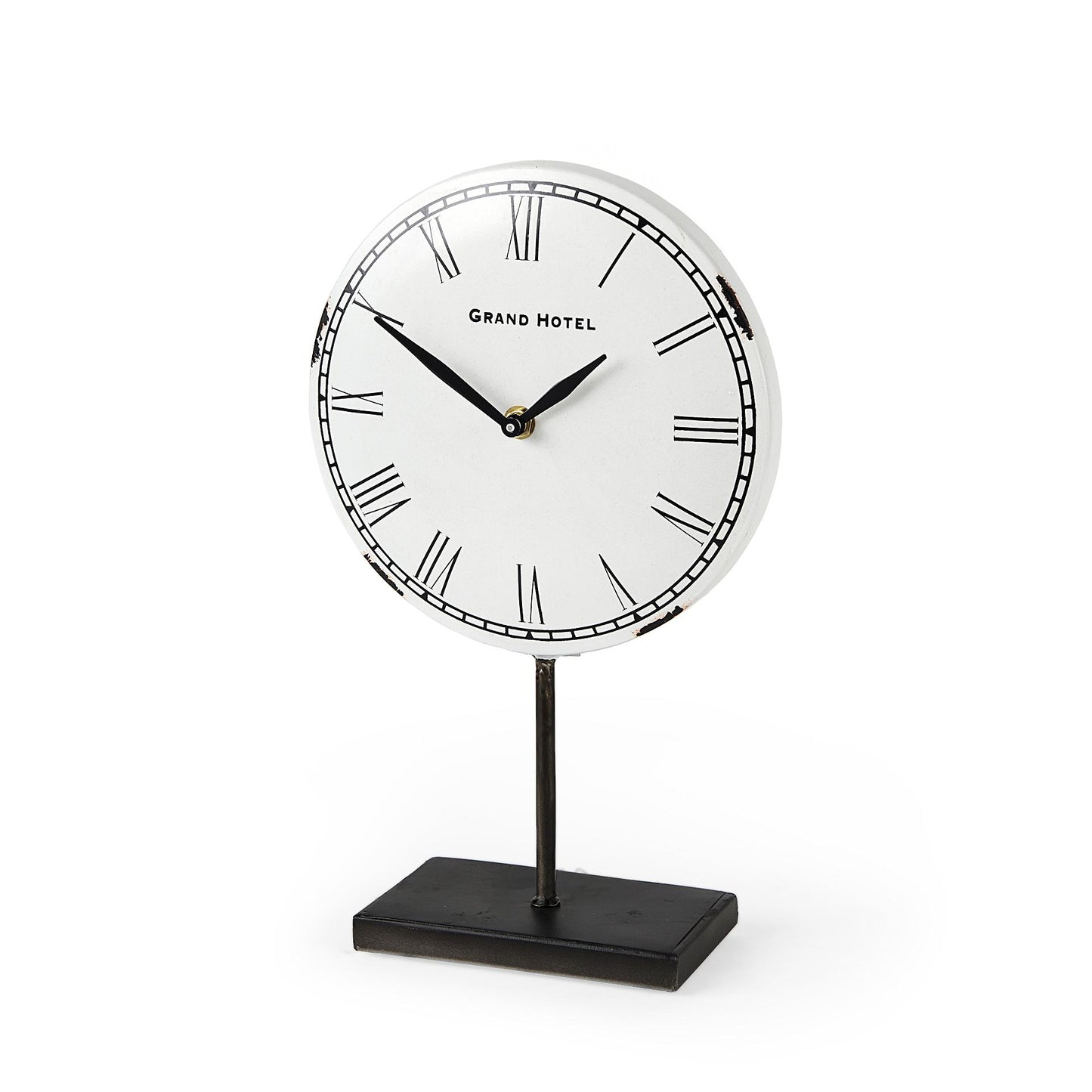 Harriet White/Bronze Metal Table Clock