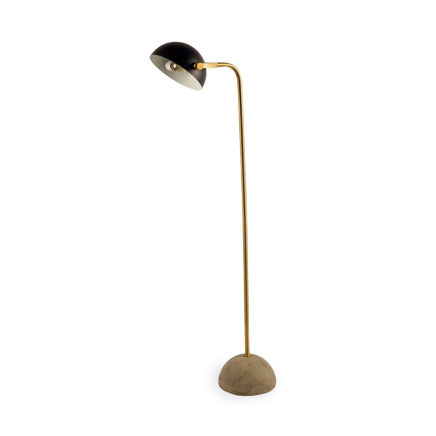 Denmark (55.1"H) Black/Gold Concrete Base Metal Shade Floor Lamp