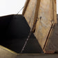 Esagono Octagonal Gold Metal-Clad Reclaimed Wood Coffee Table w/ Storage