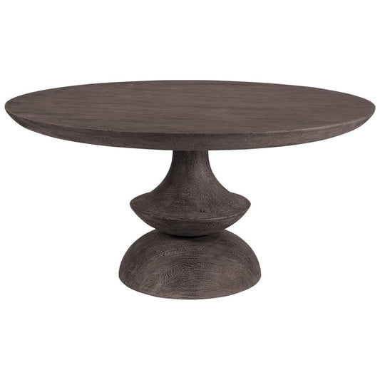 Crossman 60" Round Dark Brown/Gray Solid Wood Table Top & Base Dining Table