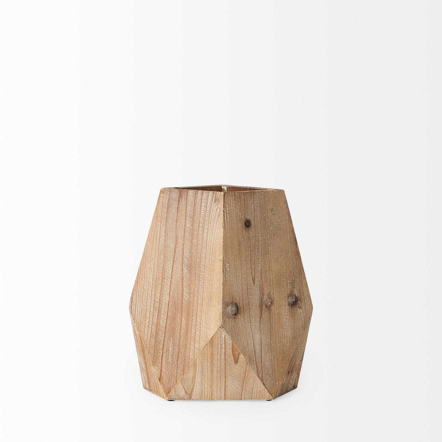 Allen III Tall Natural Wooden Base Oval Vase