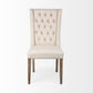 Mackenzie I Cream Plush Linen Covering Ash Solid Wood Base Dining Chair