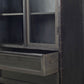 Gehry 72.3" H Dark Brown Metal Brown Wood and Glass Door Display Cabinet
