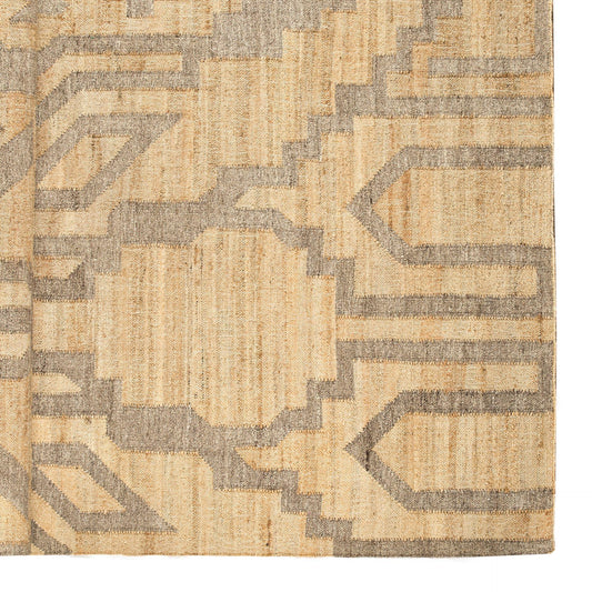 Riona II 120 x 96 Tan Jute Wool and Viscose Patterned Rug