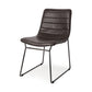 Thornton I Dark Brown Faux-Leather Seat Black Iron Frame Dining Chair