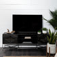Hogarth I Dark Brown Solid Wood TV Stand Media Console with Storage, TV up to 81"