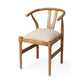 Trixie Cream Fabric Seat Brown Wood Frame Dining Chair