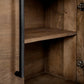Maddox IV 80x19 Brown Solid Wood Black Metal Accent 4 Door Cabinet Sideboard
