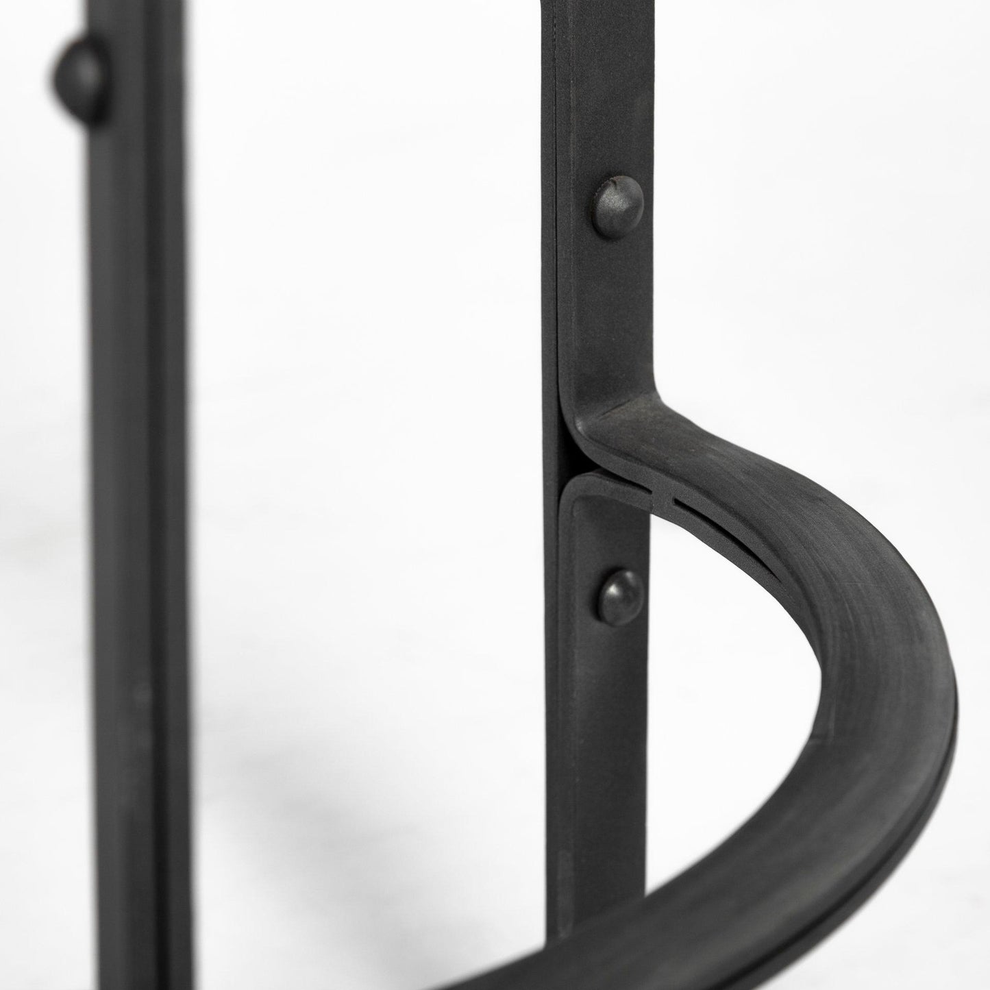 Neo 26.3" Seat Height Brown Wood Seat Black Metal Frame Stool