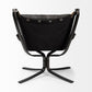 Colarado Black Leather Cushions w/ Black Metal Frame Sling-Style Accent Chair