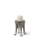 Pan Small Gray Ceramic Hoofed Table Candle Holder