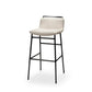 Kavalan 33.5" Total Height Beige Upholstered Seat Gray Metal Frame Counter Stool